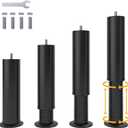 Adjustable 8-12 inch Bed Legs Metal Replacement Heavy Duty Leg M8 M10 Thread 4Pcs Support Leg for Adjustable Bed Frame, Sofa, Cupboard, Desk
