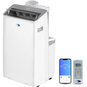 Whynter Inverter Portable Air Conditioner 14,000 BTU Heater with Dual Hose, Dehumidifier, Cooling Fan & Smart Wi-Fi for 600 Sq Ft Rooms, NEX ARC-1230WNH (12,000 SACC), White