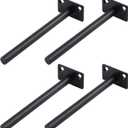 Antrader 4PCS Black Floating Shelf Brackets Blind Hidden Brakets Shelf Support Heavy Duty for Wall with Screws and Expansion Screws, Steel, Rod Length 5.9 (6 Inch)