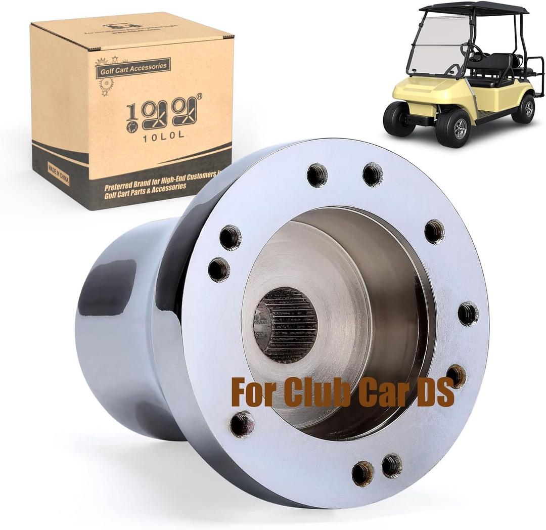 10L0L Golf Cart Steering Wheel Adapter Fits Club Car DS 5-6 Holes Golf Cart Steering Wheel - Sliver