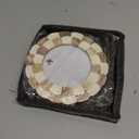 Handicrafts Home Photo Picture Frame  4" x 4", Round Handmade Gift Photo Frames  Brown & White