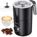 8-in-1 Milk Frother, 400ml Large Capacity & Detachable Milk Frother and Steamer, Coffee Frothers with Heating Function, Electric Automatic Hot & Cold Foam Milk Steamer, Quiet,Dishwasher Safe