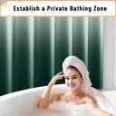 Arotive Shower Curtain for Bathroom, Dark Green and White Ombre Fabric Shower Curtain Sets with 12 Hooks, Waterproof & Machine Washable, 72x72 Inches