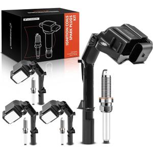 A-Premium Set of 4 Ignition Coil Pack and Iridium Spark Plugs Compatible with Mercedes-Benz C300, C350e, E300, Sprinter, GLC300, GLC350e, GLA250, CLA250, Metris, SLC300, SLK300 & Infiniti Q50, Q60