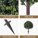 Artificial Topiary Ball Tree Outdoor Plants with Ground Spike 27" UV-Resistant Faux Shrubs, Eucalyptus Fake Plants for Indoor & Outdoor Use, Yard, Porch, and Patio Decor