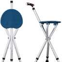 Yayayo Hold 440 lbs Folding Canes with Seat Walking Stick Height Adjustment Cane Seat Capacity Frosted Handle with Magnetic Therapy Stone Crutches Stool