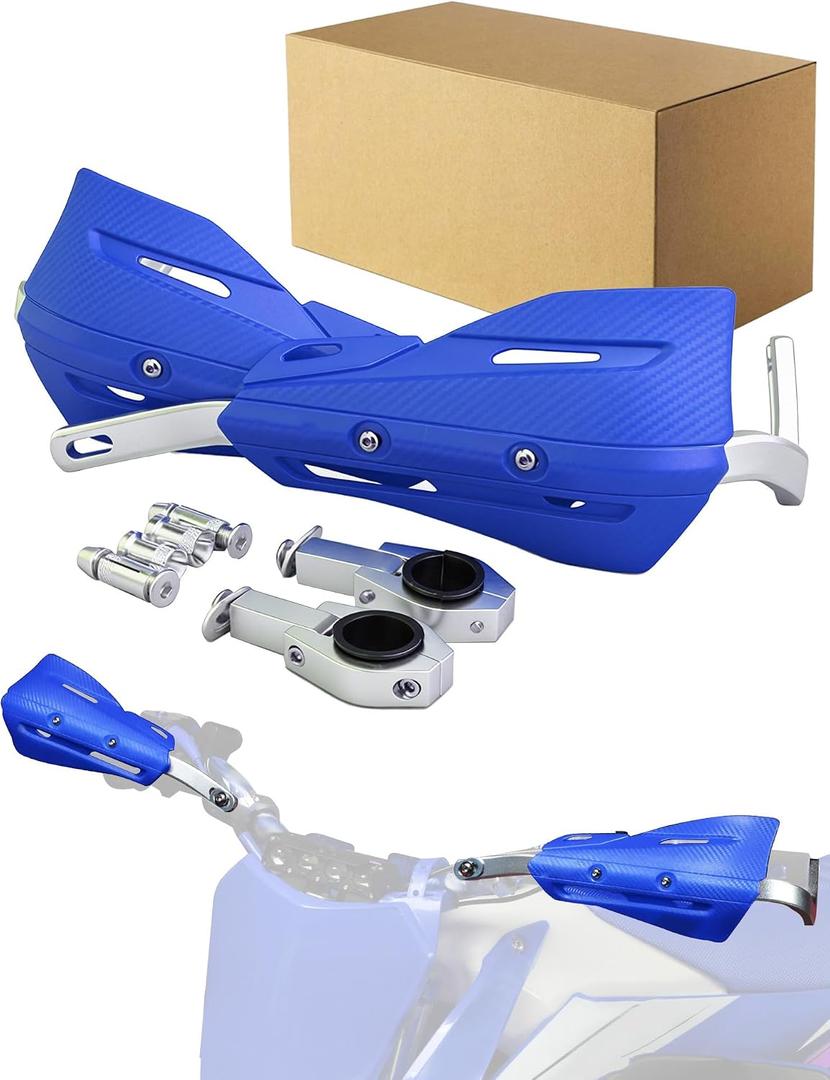 JFG RACING Dirt Bike Handguards,Universal 7/8" 22mm and 1 1/8" 28mm Handlebar Motorcycle Hand Guards for YZ YZF WR XT TTR 125 250 450 Dirtbike Motocross Supermoto ATV Scooter Enduro Ebike-Blue