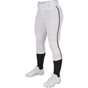 CHAMPRO boys Low-rise With Tournament Traditional Low Rise Pant w Braid, White, black Pipe, Medium US