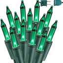 BrizLabs Christmas Lights, 69.6ft 300 Count Green String Lights, Connectable Incandescent Mini Light, 120V UL Certified Light String for Xmas Tree Indoor Outdoor St. Patrick's Day Party Decor