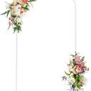 Wokceer Wedding Arch Backdrop Stand 7.2 FT White Metal Chiara Backdrop Stand for Wedding Ceremony Photo Booth Outdoor Indoor Birthday Party Garden Floral Balloon Arch Decoration, White