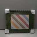 11x14 Picture Frame with Mat for 8x10, Wavy Edge Wooden Real Glass Photo Frame for Wall Hanging, Green, 1 Pack