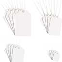 Zonon 1300 Pieces Price Tags with String Marking Strung Blank Paper Tags with Hanging String Writable Display Label for Product Jewelry Clothing, Size Combination(White)