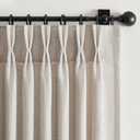 Pinch Pleated Linen Curtains 96 Inches Long for Living Room 2 Panel Set Oatmeal Light Filtering Pinch Pleat Hooks Rings Back Tab Neutral Boho Farmhouse 96 Inch Curtain Drapes for Bedroom Window