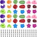TOPNEW 36PCS Kids Climbing Holds, Rock Wall Climbing Holds with Hardware - Indoor/Outdoor Playground Climbing Wall