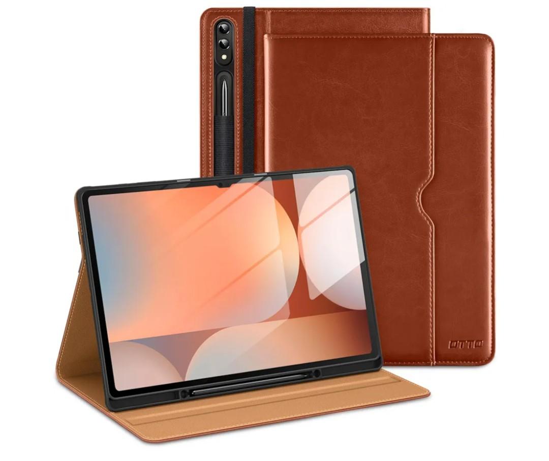 DTTO for Samsung Galaxy Tab S10 Ultra / S9 Ultra / S8 Ultra Case 2024/2023/2022, Premium Leather Business Folio Stand Cover with S Pen Holder for 14.6 Inch Tablet, Auto Wake/Sleep, Brow