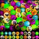 JOYIN 100 PCS Halloween Glow in The Dark Bouncing Balls, 20 Designs Halloween Theme Glowing Bouncy Balls for Halloween Party Supplies, Party Favors, Trick or Treating Goodies