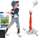 EagleStone T Ball Sets for Kids 3-5, 5-8, Tee Ball Set for Toddlers, Baseball Outdoor Toy Includes 6 Large Balls, Adjustable Teeball Batting Tee, Tball Games for Boys & Girls, Kids Ages 3-12 Years