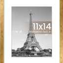 upsimples 11x14 Picture Frame, Display Pictures 8x10 with Mat or 11x14 Without Mat, Wall Hanging Photo Frame, Bronze, 1 Pack