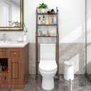 3-Shelf Bathroom Organizer Over The Toilet Space Saver Over The Toilet Rack Bathroom Corner Stand Storage Organizer, Brown, 19 inches x 9 inches x 63 inches
