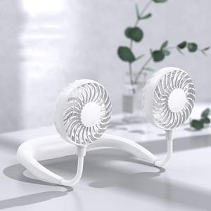 Portable Neckband Fan Mini Neck Fan USB Rechargeable Personal Fan with Aromatherapy, 360 Degree Rotation Fan with Color Changing LED