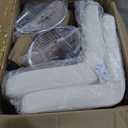 DUMOS Bar Stools Set of 4, 24 inch Counter Height Bar Stools, Upholstered Modern Kitchen Barstools with Metal Base, PU Leather Saddle Stools for Kitchen Island, White