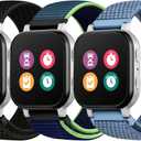 Butifacion 3 Pack Kids Nylon Bands Compatible with Gizmo Watch 3 2 1/Gabb Watch 3e 3 2 1/Sync UP Watch/Cosmo Jr Track Watch, 20mm Hook & Loop Soft Breathable Watch Band Replacement for Boys & Girls