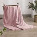 SIMPLEOPULENCE Cotton Throw Blanket (Dusty Rose)