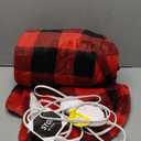 Homemate Electric Blanket Heated Throw - 50x60 Ultra Soft Cozy Flannel Heating Blanket with 10 Fast Heat Levels 8 Hours Auto Off Over-Heated Protection ETL Certification Keep Warm in Home Office (Red-black)