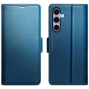 for Samsung Galaxy S25 Case Wallet with RFID Blocking Card Holder, PU Leather Kickstand Protective Flip Phone Cover Fit for Galaxy S25 6.2", Blue