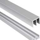 Aluminum Sliding Door Track Set for 1/4" Thick Panels Glass Cabinet Door Window Sliding Track, Size 48 x 0.79 inches (Silver)