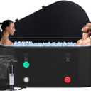 HotMax XXL Drop Stitch Ice Bath Tub for Recovery 216 Gal, Compatible with Water Chillers, Cold Plunge Tub with Insulated Lid, Multi-layer Portable Bathtub for Cold Water Therapy(59IN*32.2IN*27IN)