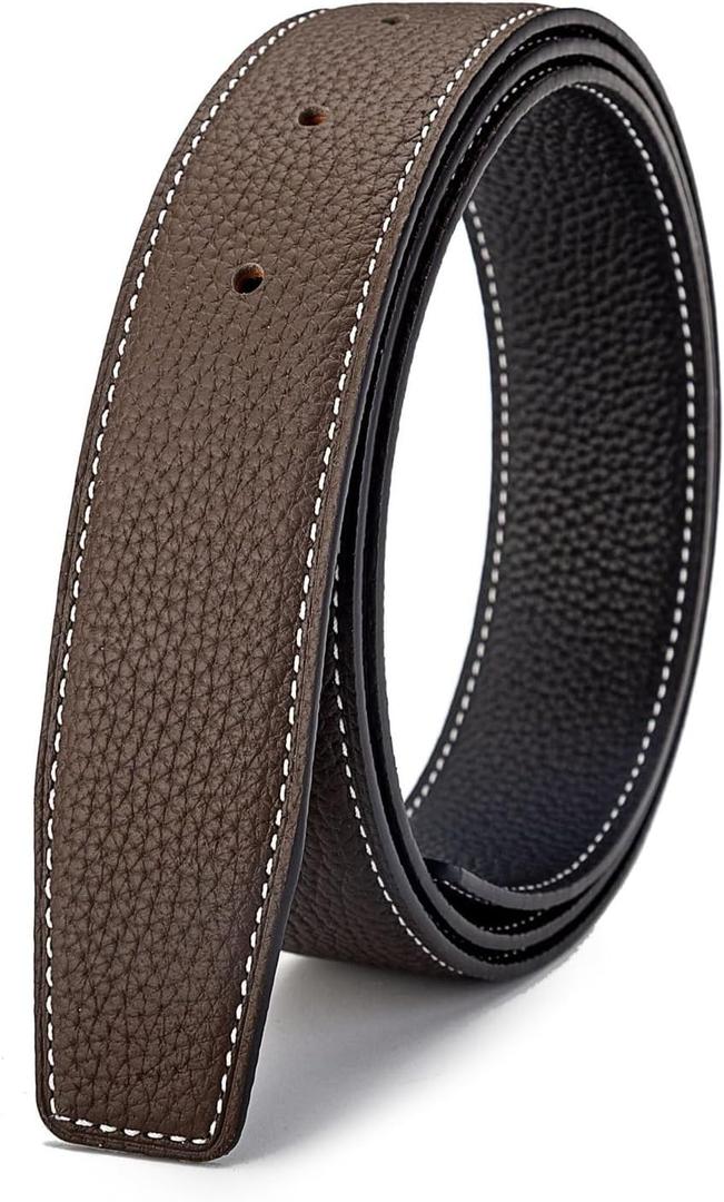 Vatee's Reversible Genuine Leather Belts For Men/Women Replacement Belt Strap Without Buckle 1.25"/1.34"/1.5" Wide