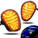 Amazicha Motorcycle Flush Mount Turn Signal, 2PCS 12V Smoked LED Indicator Light Blinker Fit for Yamaha YZF R1 R3 R6 R6S Fazer FZ FZ1 FZ6 FZ6R FZ07 FZ8 FZ09 MT-07 MT-09 TMAX, Amber