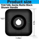 T2471BL Matte Black Shower Handle Compatible with Moen Genta LX Posi-Temp Valve Trim Kit, Fit for Moen 2510/2520/2570/2580/2590 Pressure Balanced Valves, Non-Corrosion