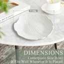 Leilifre Decorative Bowl for Home Decor, 10 in Fruit Bowl for Kitchen Counter, Key Tray for Entryway Table, White Ceramic Bowl for Minimalist Decor, Centerpiece, Coffee Table, Aesthetic Kitchen