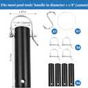 4 Pack Pool Tool Holder and Organizer,Pool Cleaning Equipment Storage with 4 Pool Tool Holder,4 Hooks,Key Chain Loop and S Shaped Hook Easy Storage Pool Cleaning Equipment Storage for Skimmers
