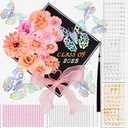 80UncleKimby 88PCS Graduation Cap Decorations: DIY Grad Hat Topper Kit, Include Flower Glitter Stickers Letters Butterflies - Handmade Decoration(No Glue&Cap)