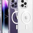 FNTCASE for iPhone 14 Pro Case: Clear Magnetic Phone Cases with Screen Protector Compatible with Magsafe Slim Anti Yellowing Rugged Shockproof Protective Transparent Cell Phone Cover (A-Clear)