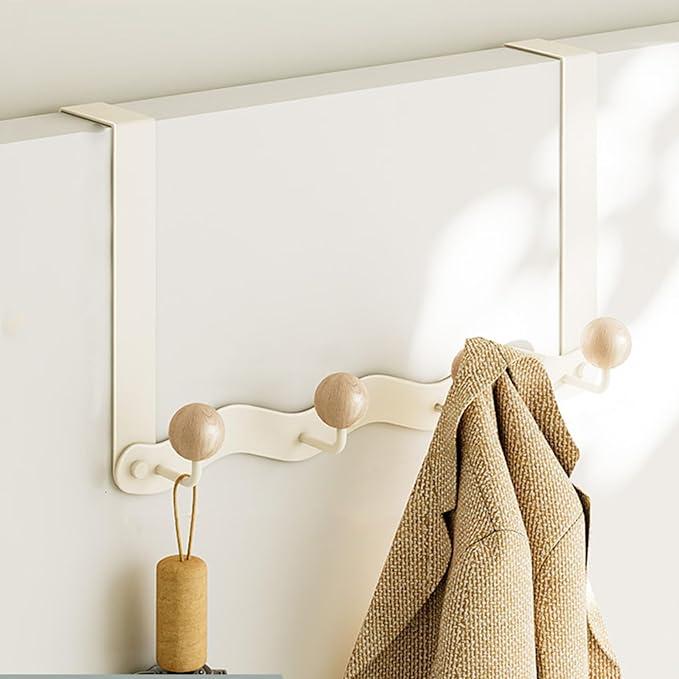 Asruito Over Door Coat Rack, Coat Hooks for Door Coat Hanger, Towel Hanger for Bathroom, Door Hanger Hooks, Hooks for Hanging Hat Key Towel Purse Robes Mudroom Entryway