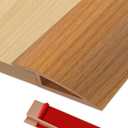 Floor-Transition-Strip Self Adhesive Door-Threshold 36 inch, 0.4'' Rise Thresholds Ramps for Doorways, Edge-Reducer Vinyl-Transition-Strip for Door/Floor(Light Brown)