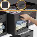 SpaceAid Storage Cubes with Clear Windows, Set of 6 Fabric Bins, 11 Inch Foldable Baskets Boxes for Closet, Cubby Shelf or Cube Storage Organizer, Black