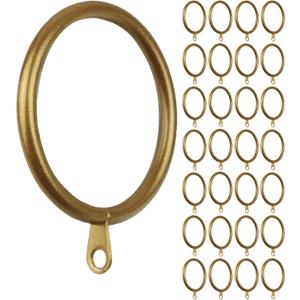 Meriville 28 pcs Gold 1.5-Inch Inner Diameter Metal Curtain Rings with Eyelets, Fits Up to 1 1/4-Inch Rod