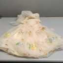 Flower Girl Floal Lace Tulle Dress Princess Backless Wedding Junior Bridesmaid Pageant Communion Dance Maxi Gown, Size 110