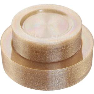 I00000 102PCS Gold Glitter Plastic Plates, Gold Glitter Disposable Plates Clear Plastic Party Plate Include 51 Dinner Plate 10.25" and 51 Dessert Plate 7.5" for Parties &Wedding