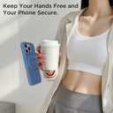 Magnetic Phone Ring Grip Holder, Silicone Finger Loop Grip, Compatible with MasSafe, Back of Phone for iPhone Pro Max/Plus/16/15/15/14/13/12 Series, Azure Blue