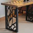 Table Legs 28 inch, Metal Dining Table Base, Heavy Duty Desk Legs,Industrial Modern Furniture Legs Set of 2 with Laser Engraving Design (A)