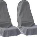 Car Seat Covers Universal Car Protective Front Seat Covers Washable Non-Slip Seat Protectors for Gym Workouts,Waterproof and Sweatproof Towel Seat Covers for Cars,Trucks, Jeeps (2 Pack Grey)