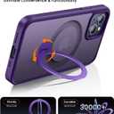 360° Rotatable Magnetic Stand for iPhone 15 Case Compatible with Mag-Safe 16FT Military Drop Protection, Anti-Scratch/Fingerprint Shockproof iPhone 15 Phone Case(Matte-Purple)