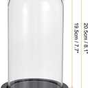 PATIKIL 7.7"x3.9" Clear Cloche Glass Dome, Glass Bell Jar Display Case Tabletop Centerpiece with Black Wooden Base for Christmas Home Decor