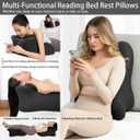 Large Body Pillow, Couples Pillow,27°Angle Perfect Position Wedge Ergonomic Contoured Support Pillows, Multi-Functional Memory Foam Wedge Back Support, Prone Pillows for Sleeping,Reading,Massage